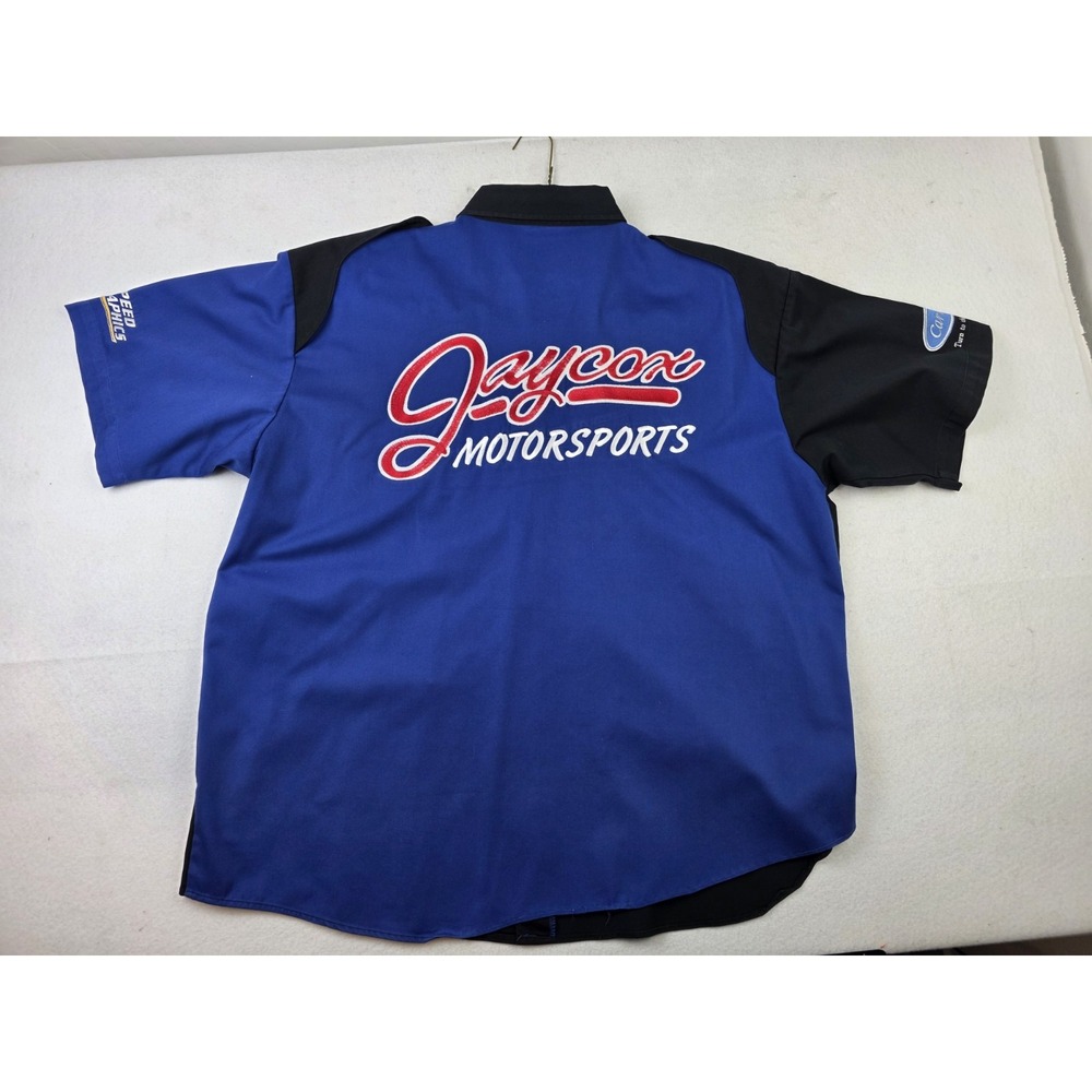 Vintage Jaycox‎ Motorsports Pit Crew Button Shirt Mens Size 2XL *READ*